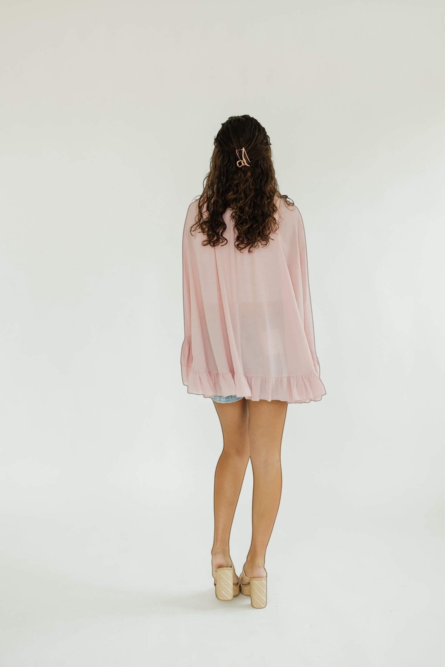 Blush Ruffled Chiffon Blouse (S-3XL)