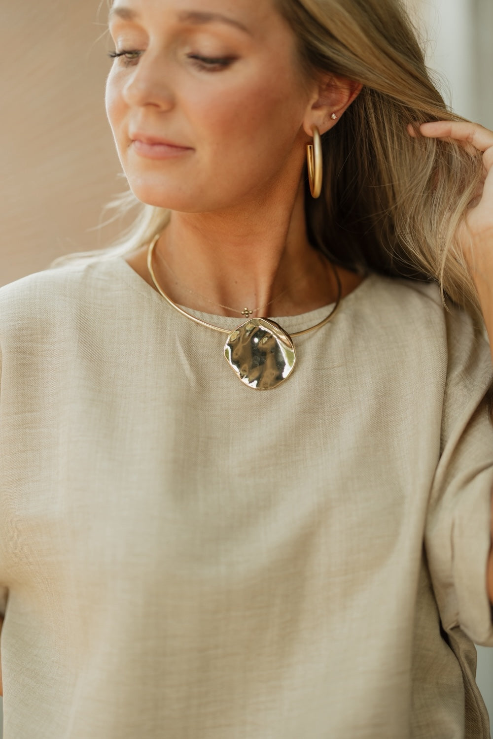 Textured Gold Nugget Choker