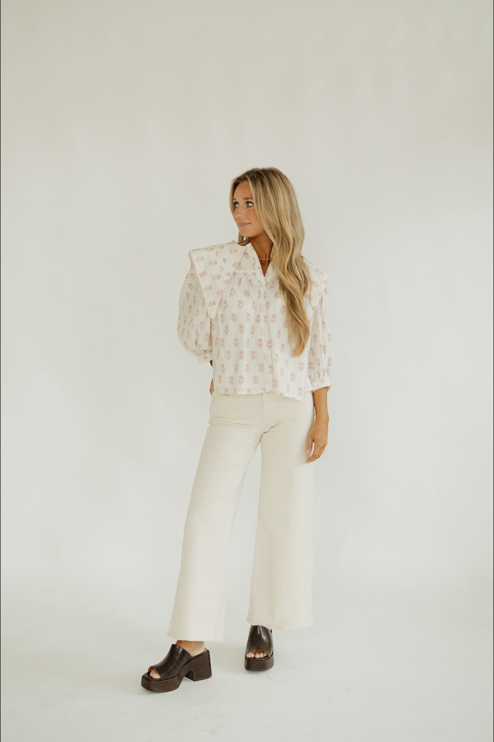 Brady Oversized Collar Floral Blouse