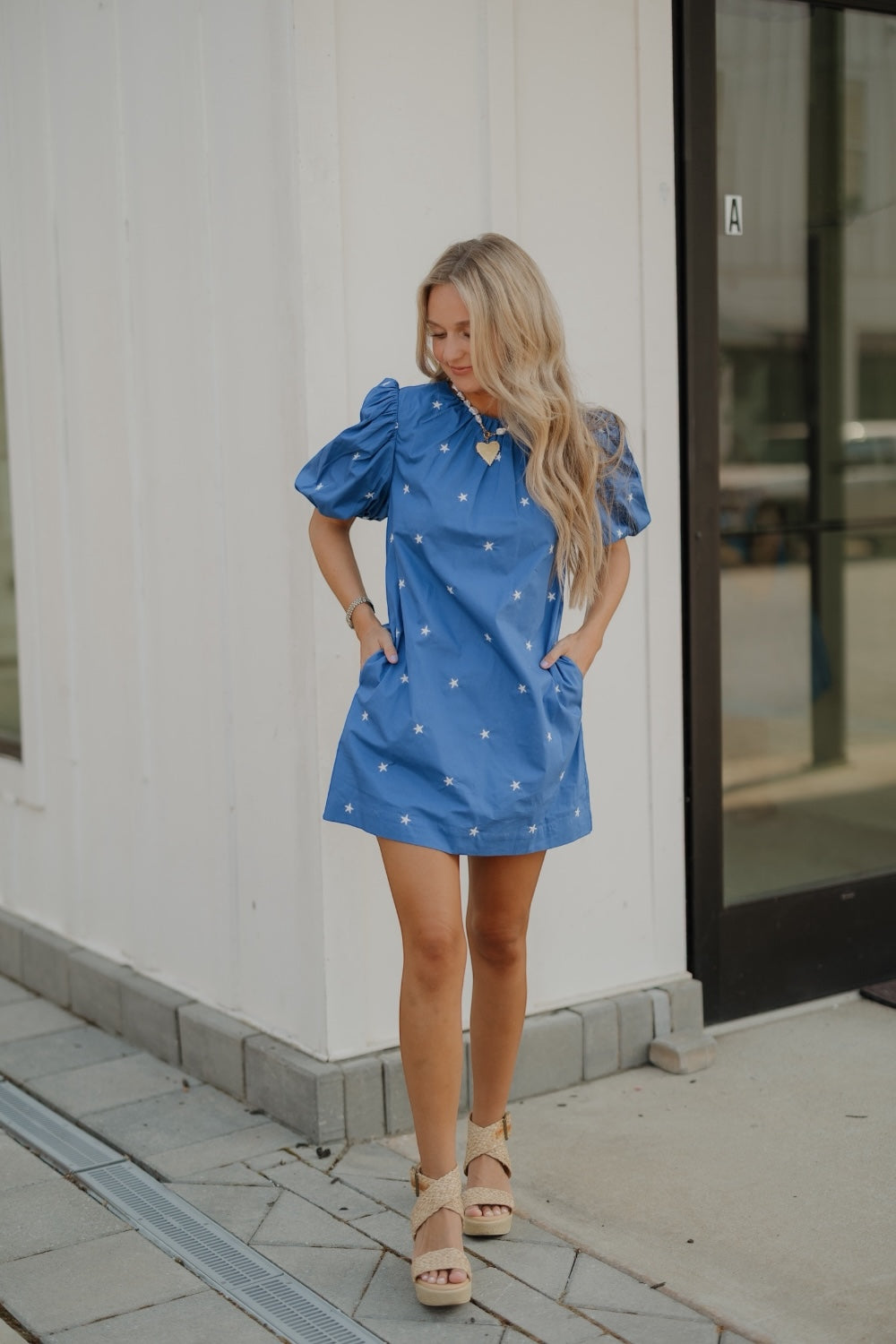 Star Embroidered Mini Dress