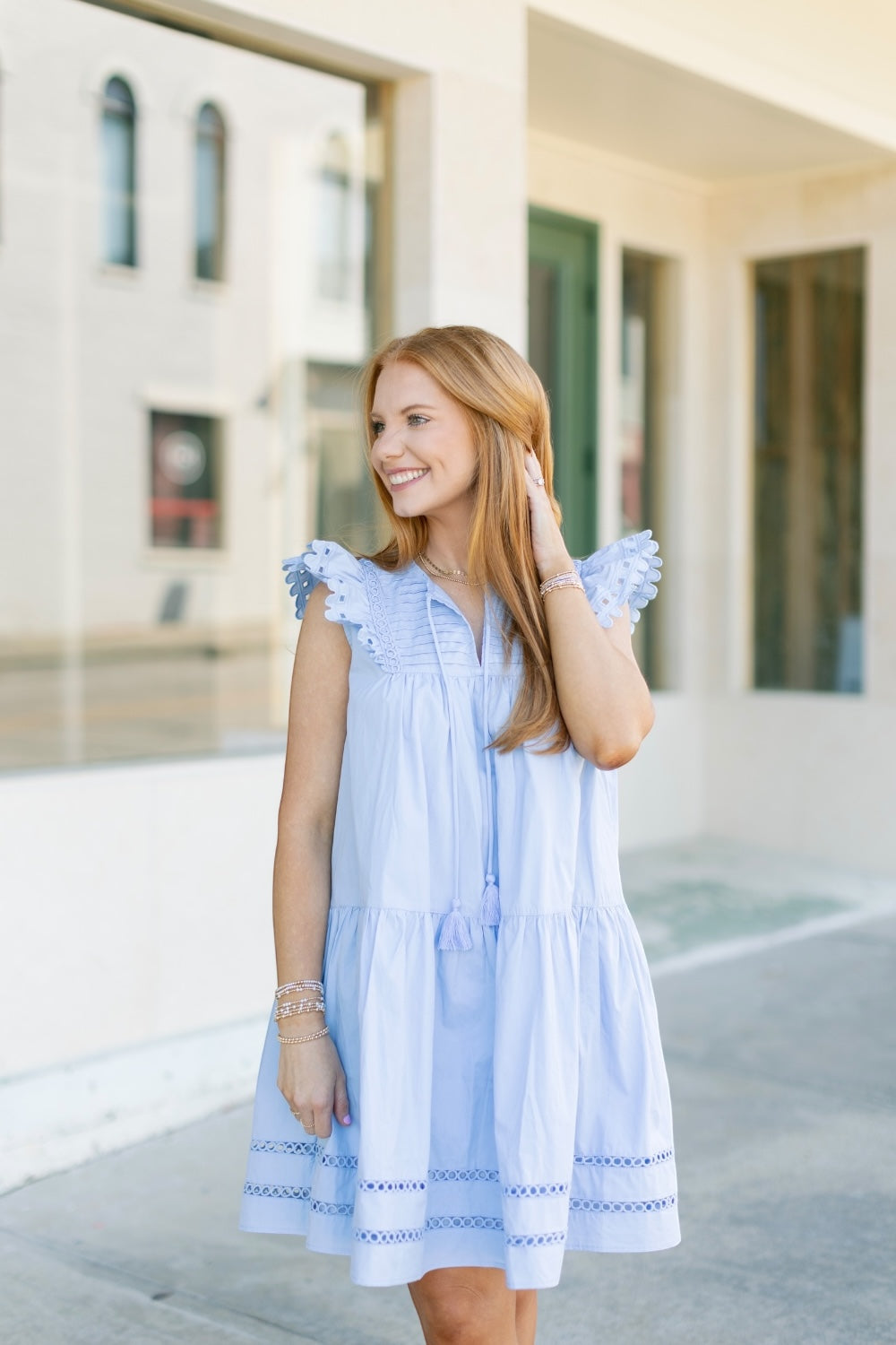 Tinsley Eyelet Detail Mini Dress
