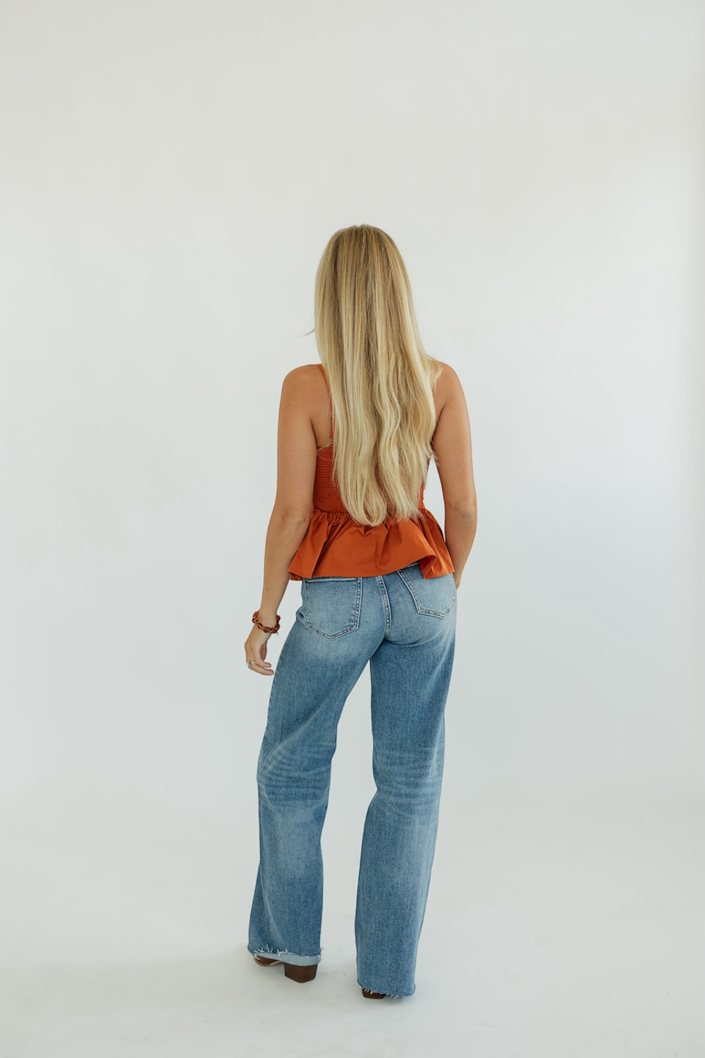 Callie Cinnamon Pleated Front Tank