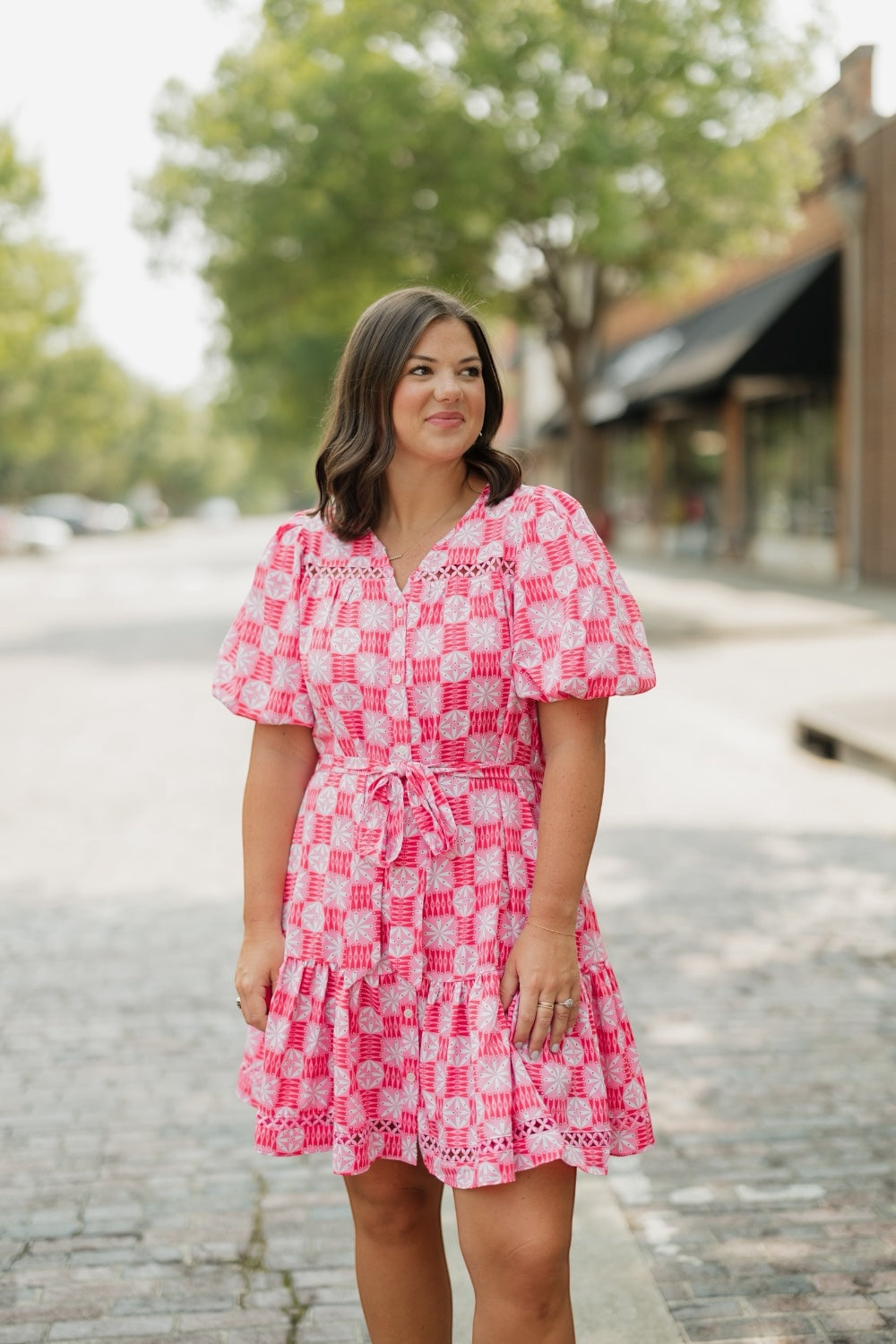 The Addison Quilted Charm Red Dress