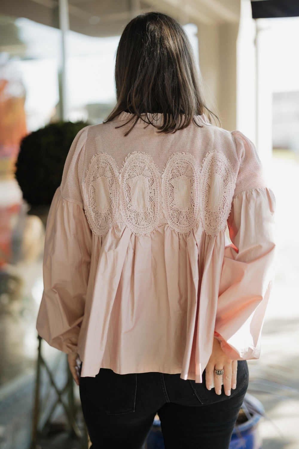 Morgan Mauve Lace Applique Top