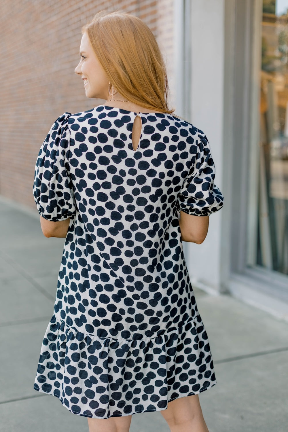 Penny Polka Dot Ruffle Bottom Dress