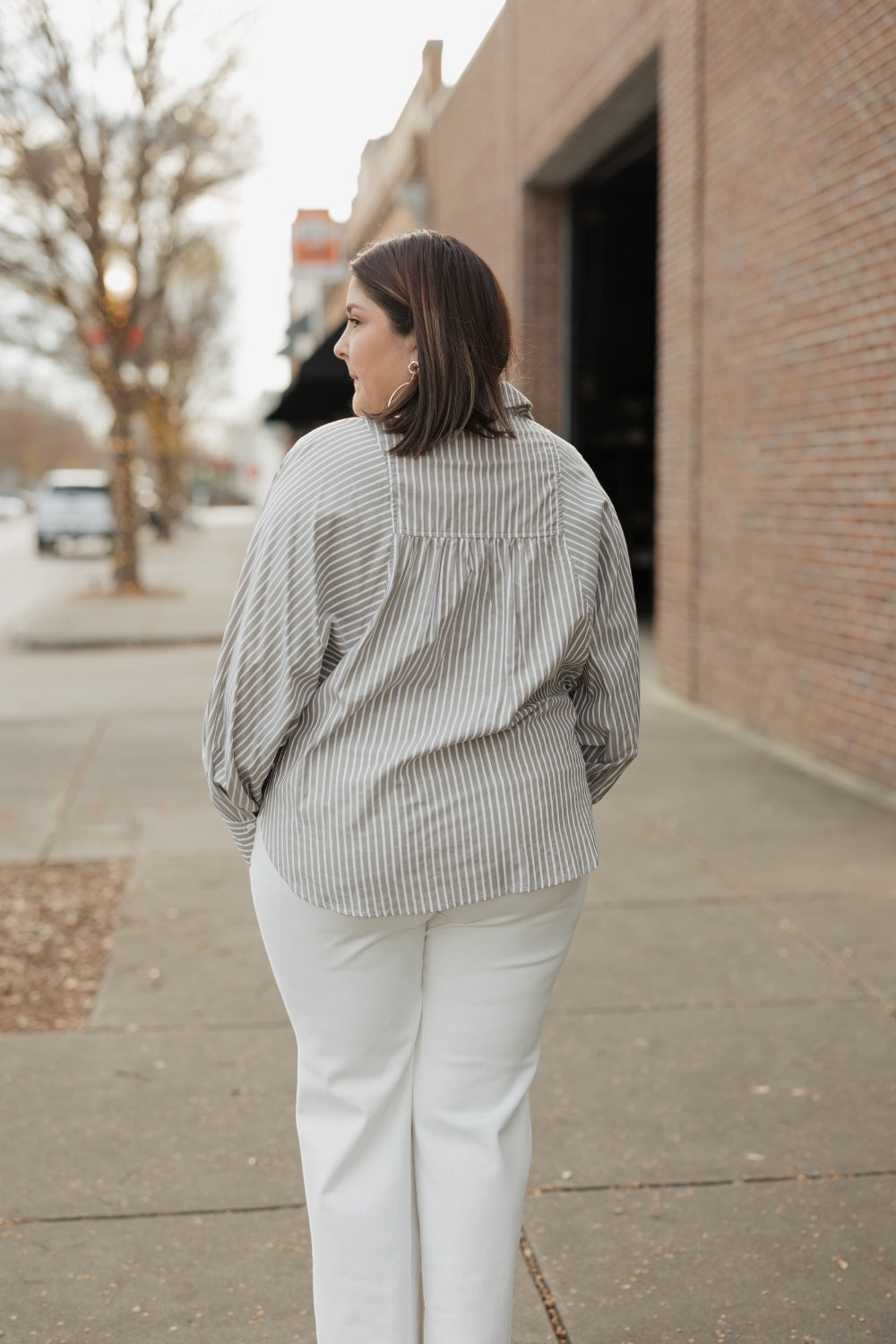 Brooks Olive Pinstripe Button Down (S-3XL)