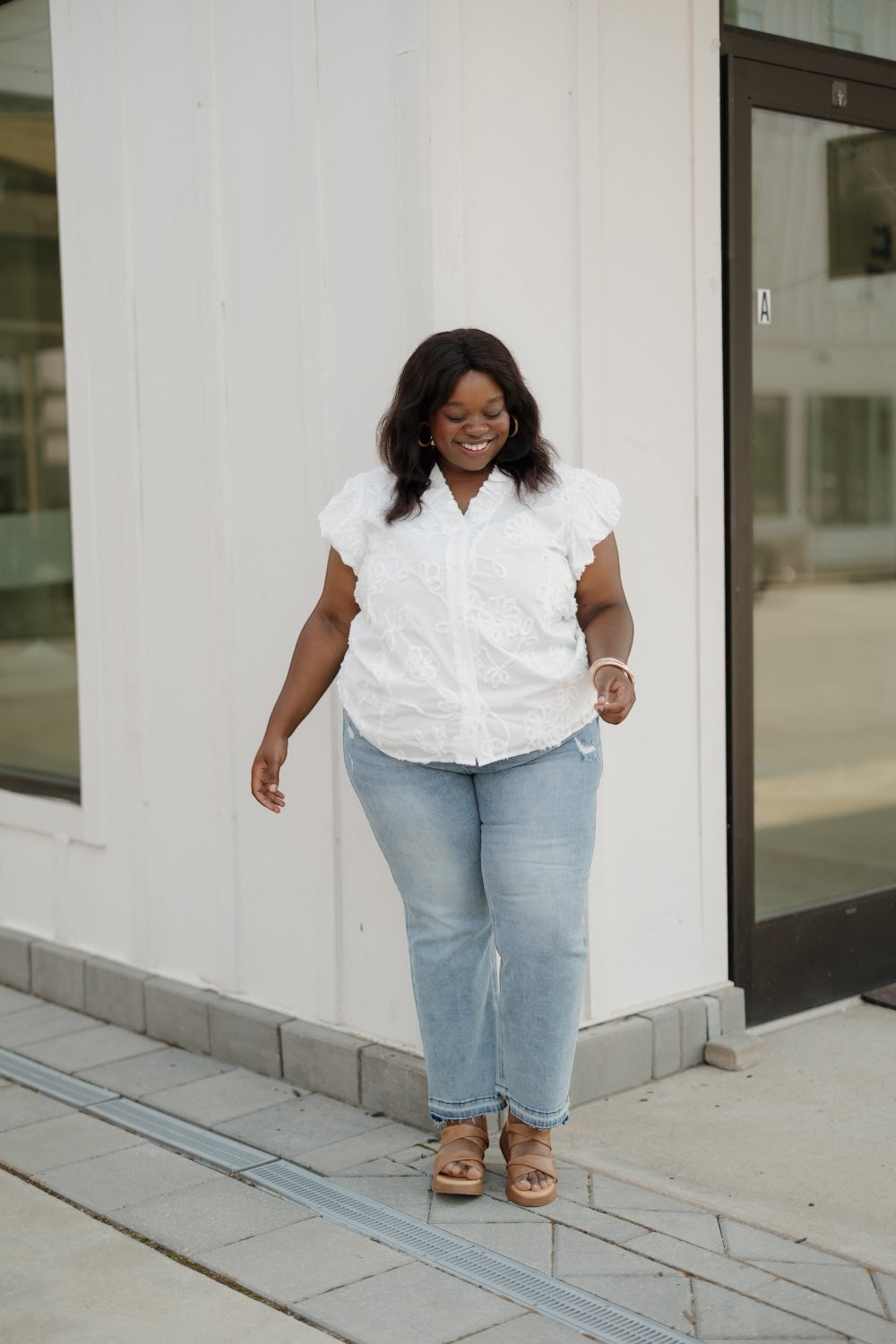 Wendy Ruffle Collar Top (S-2XL)