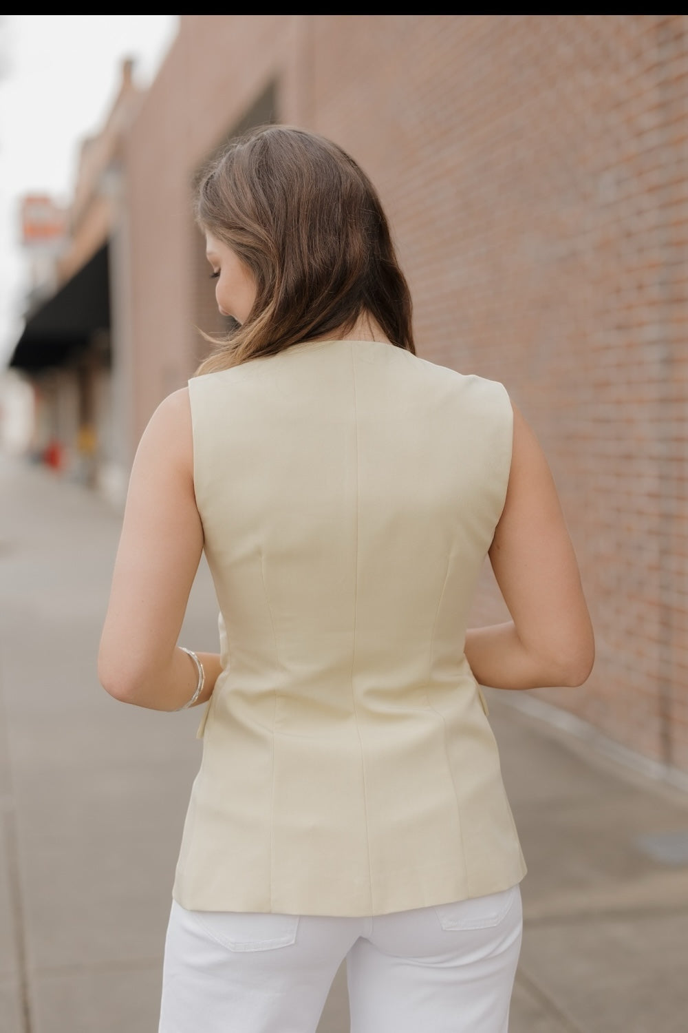 Butter Sleeveless Blazer Top