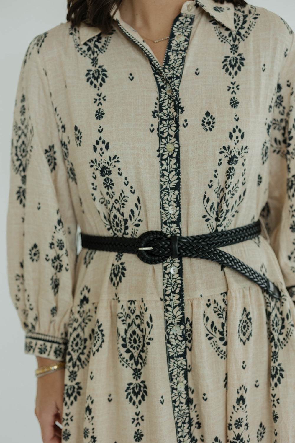 Pamela Belted Paisley Print Maxi Dress