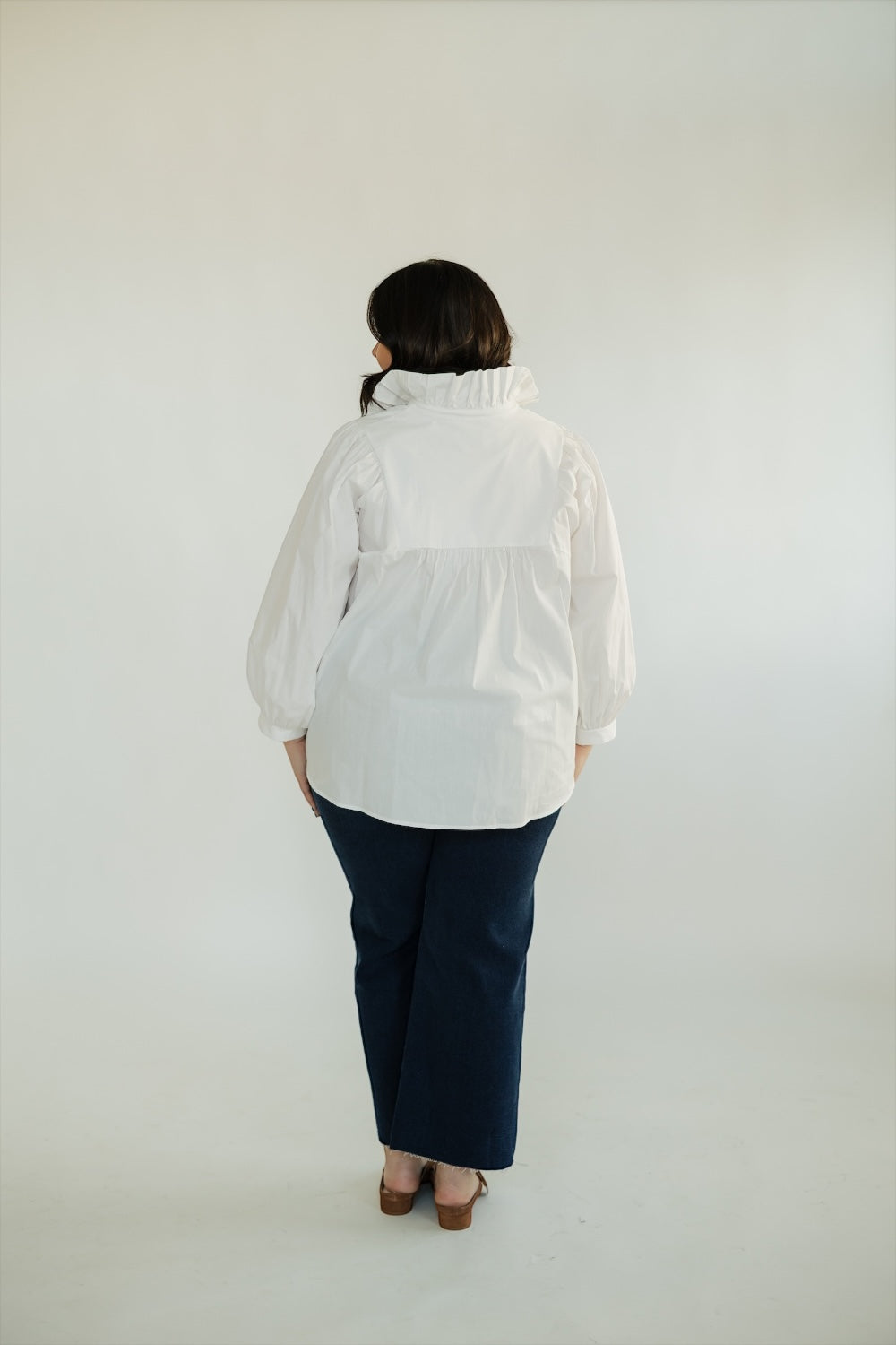 Morgan White Ruffle Collar Top (S-3XL)