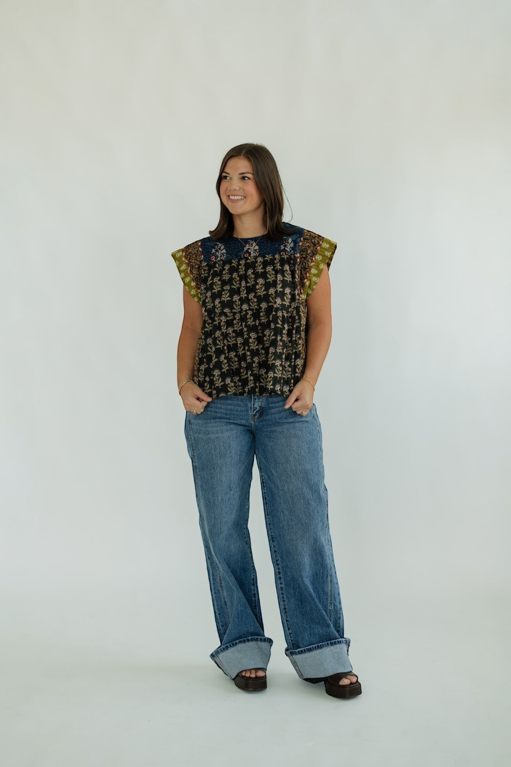 Indy Sleeveless Floral Print Top