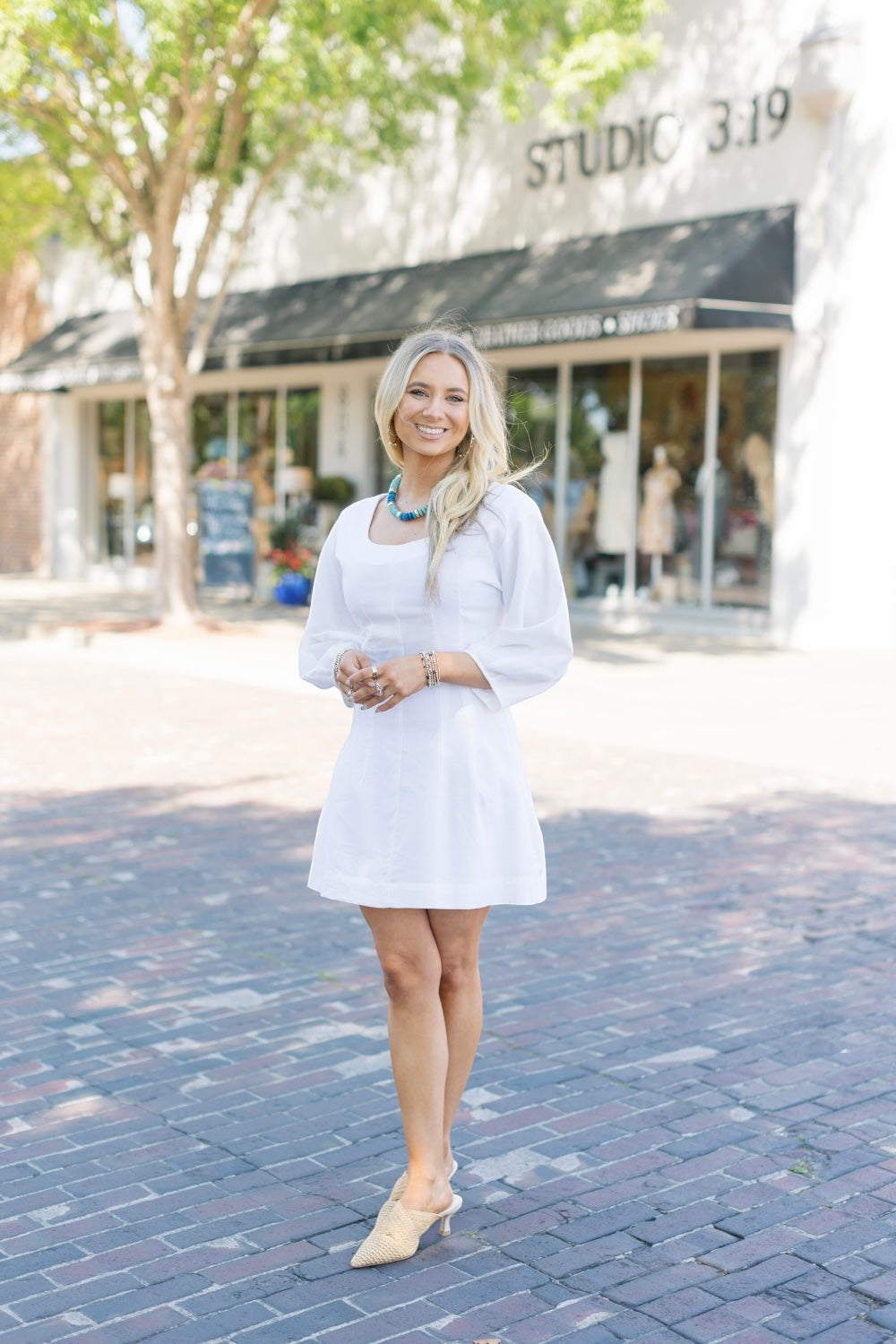 Linley White Linen Midi Dress