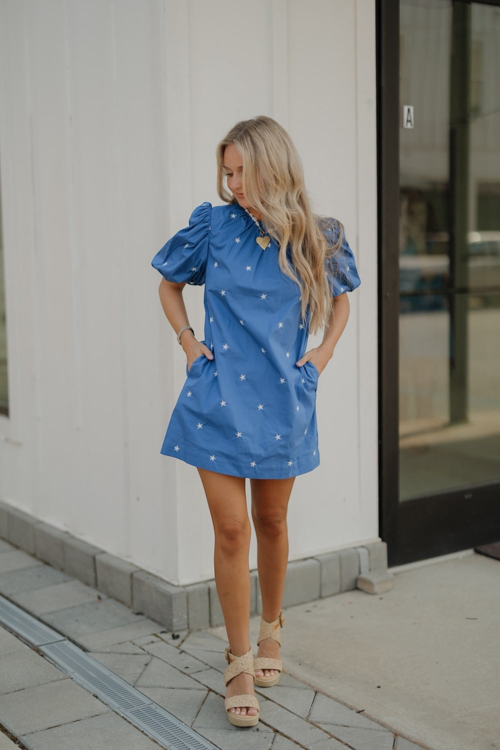 Star Embroidered Mini Dress