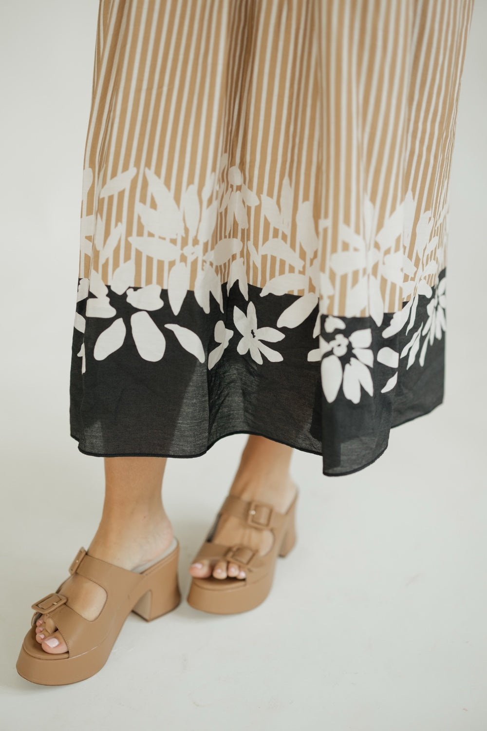 Sarah Mixed Media Midi Dress