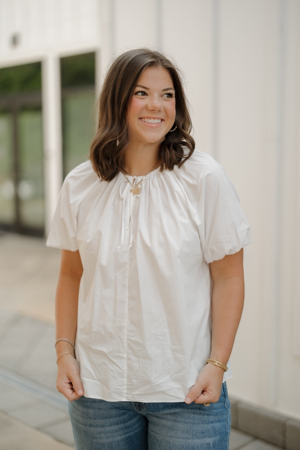 JuJu White Cotton Blouse