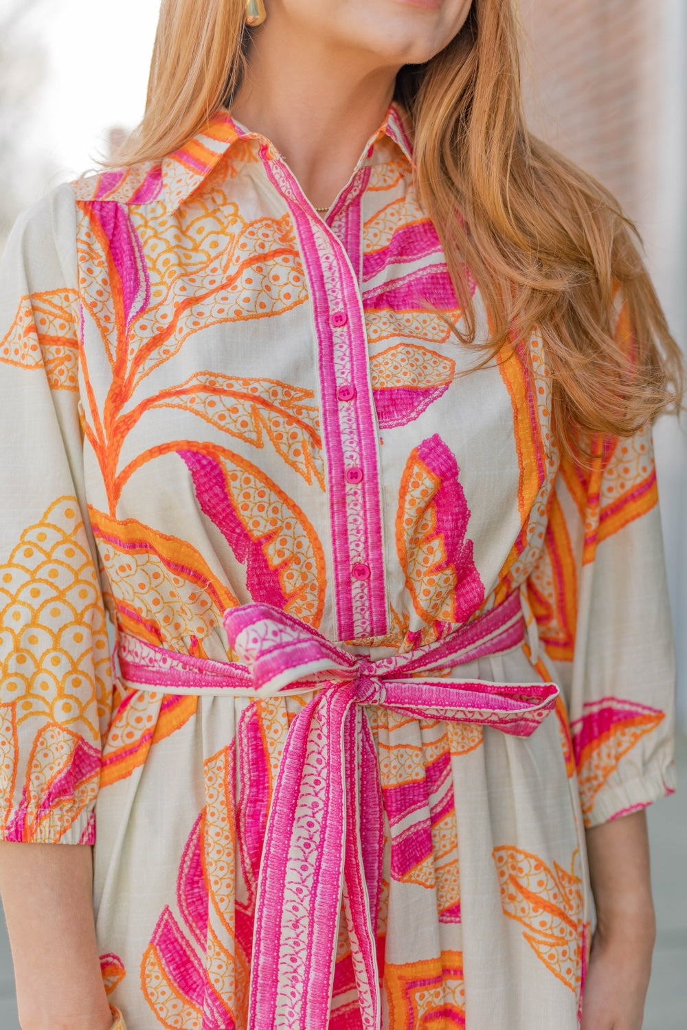 Remi Outline Palms Midi Dress by Maude