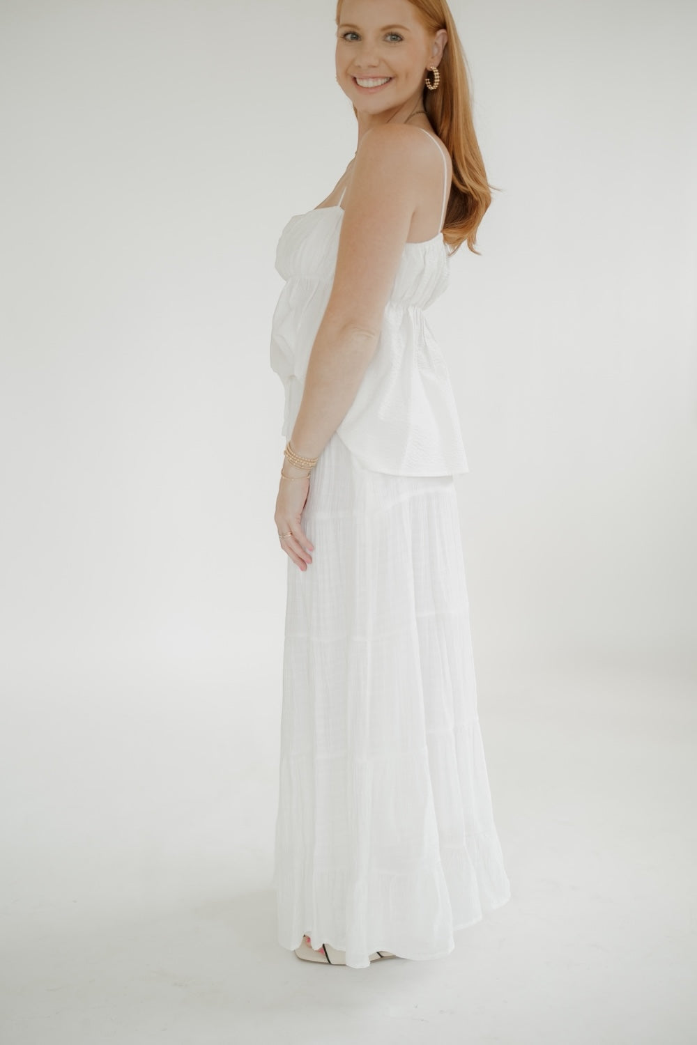 Imogen Ivory Tiered Maxi Skirt