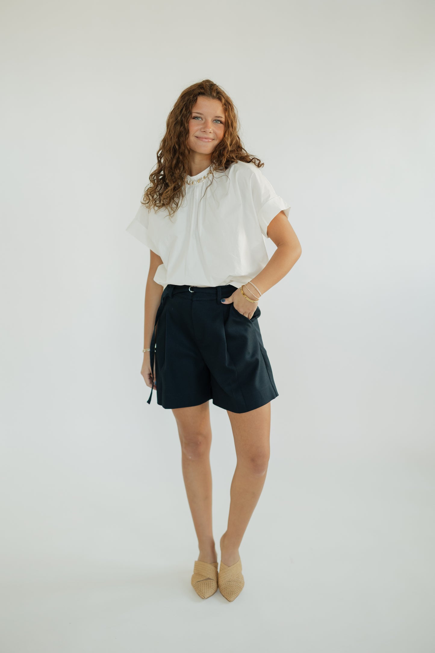 Catherine Tailored Navy Shorts