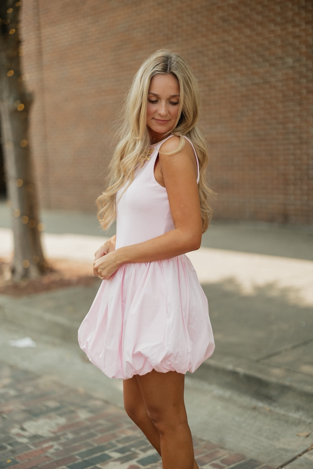 Hayden Pink Bubble Hem Dress