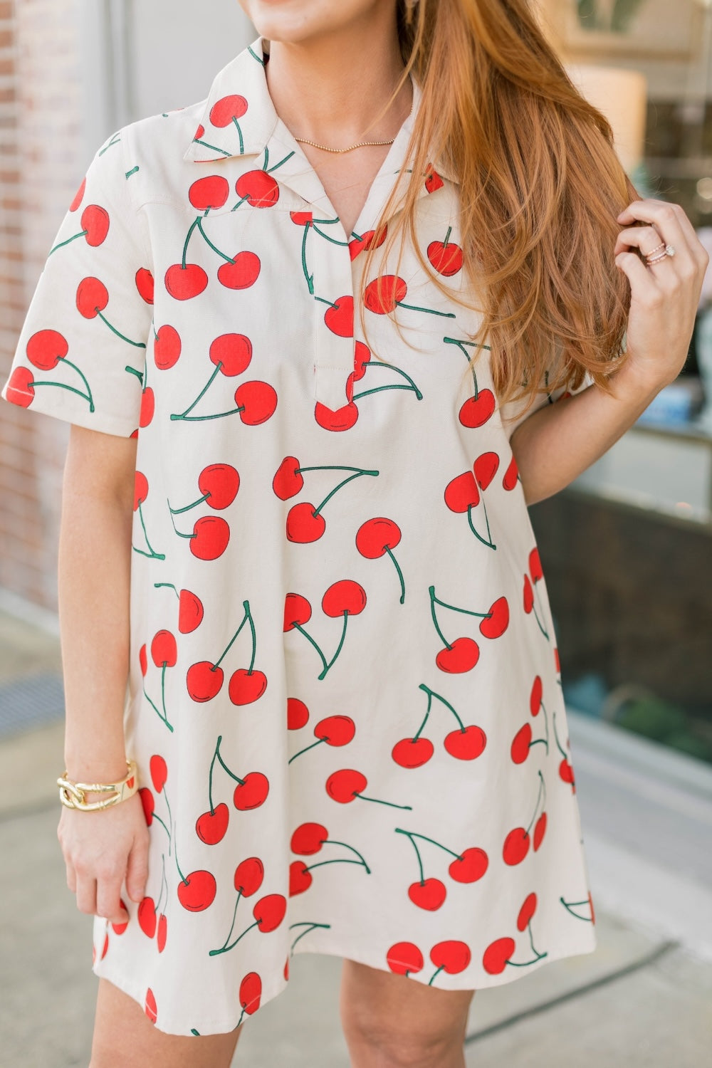 Cherry Print Shift Dress