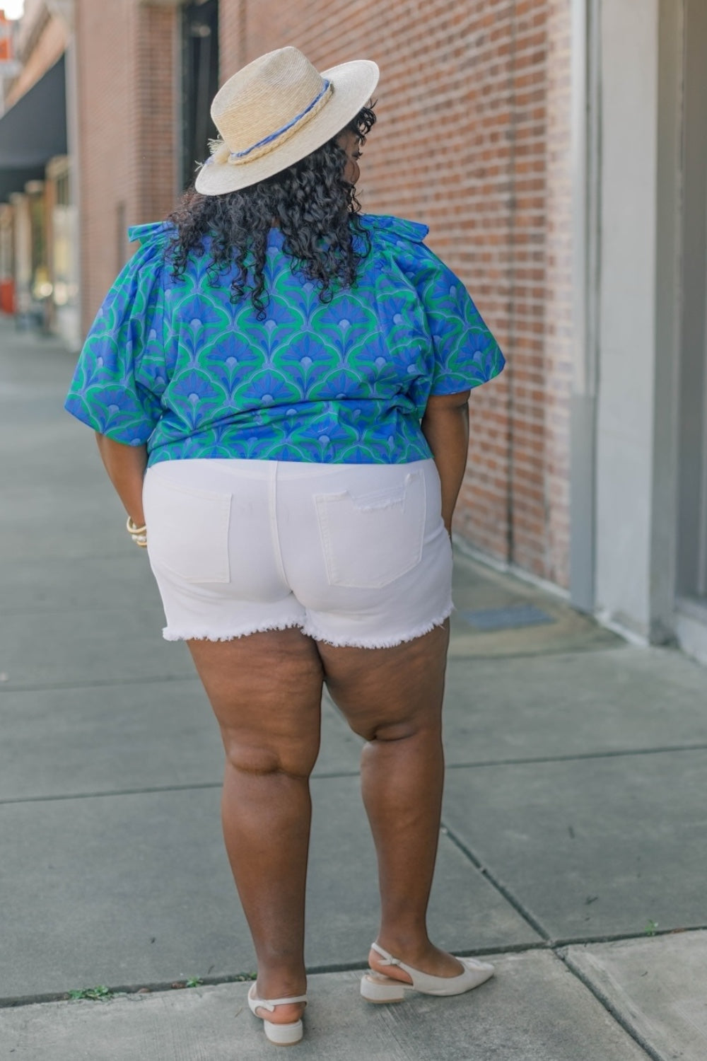 Sera Floral Poplin Ruffle Top