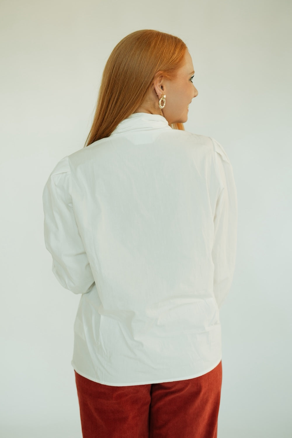 Karen White Bow Blouse