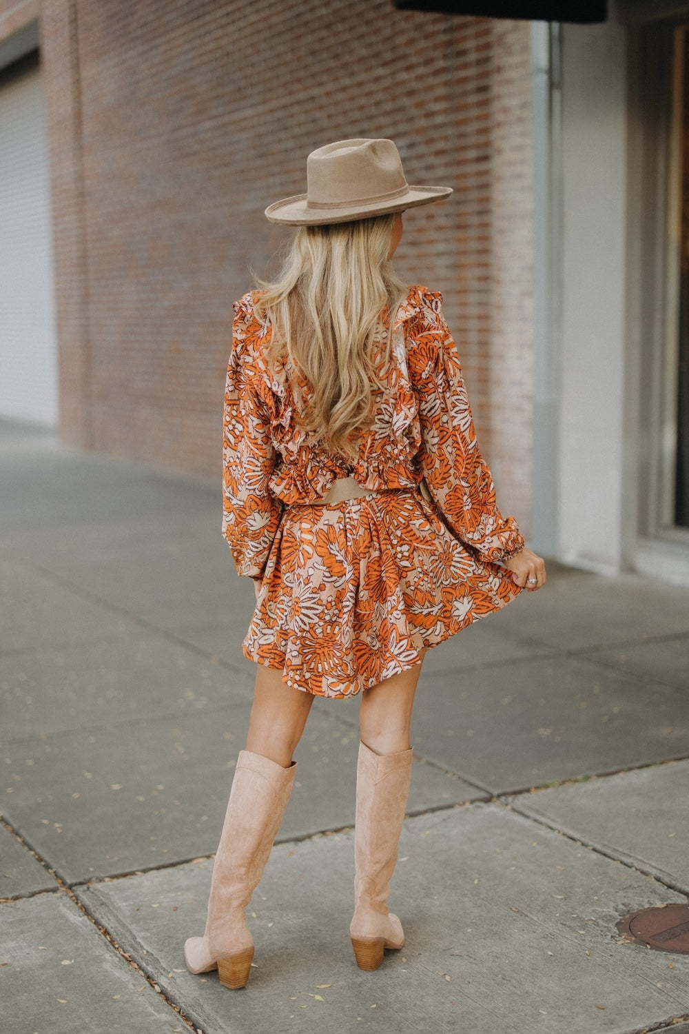 Sadie Salmon Printed Dress (S-3XL)
