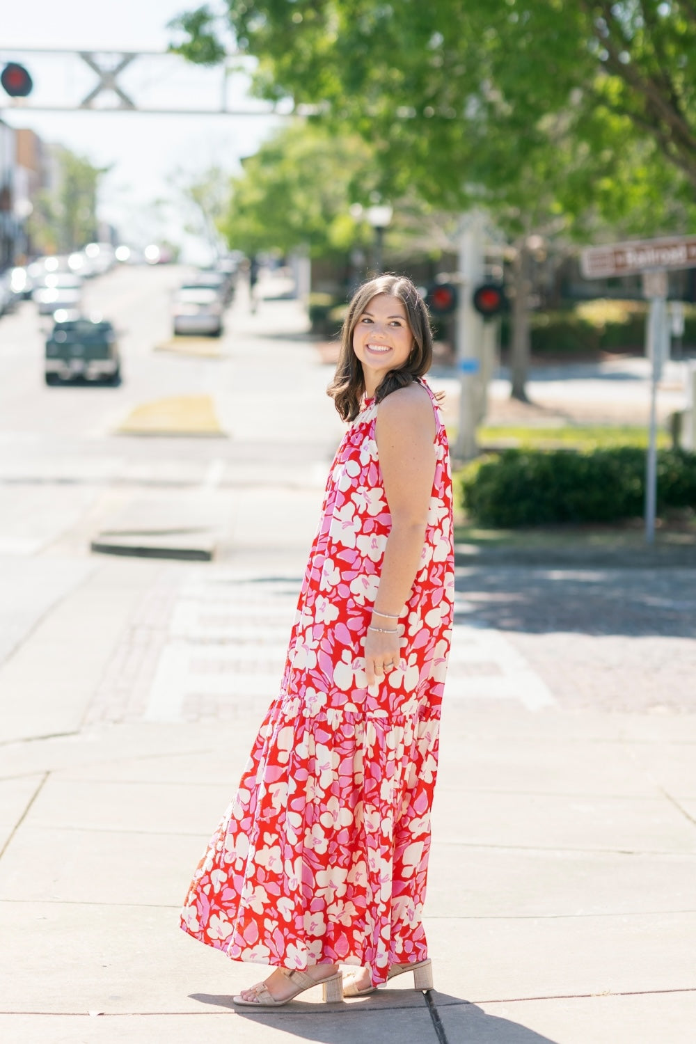 Tremezzo Floral Print Halter Maxi Dress (XS-XL)