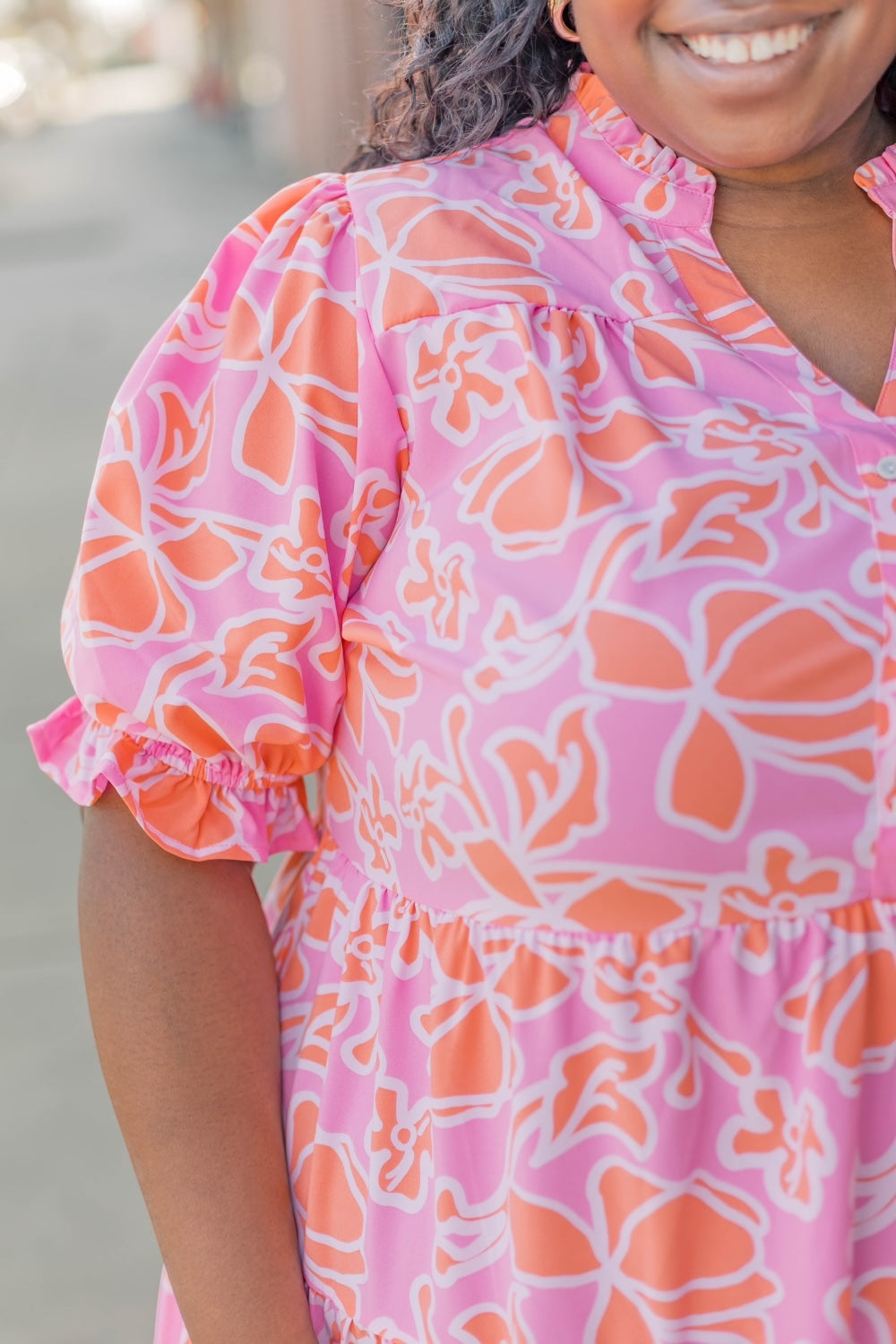 Evie Blossom Breeze Coral Midi Dress (XS-2XL)