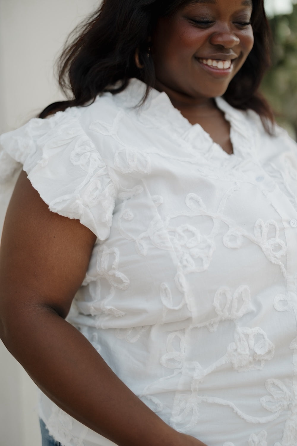 Wendy Ruffle Collar Top (S-2XL)
