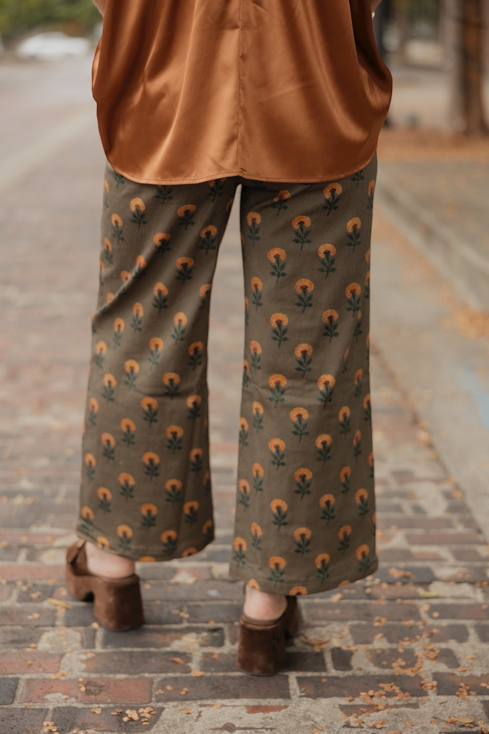 Fall Floral Wide Leg Jean