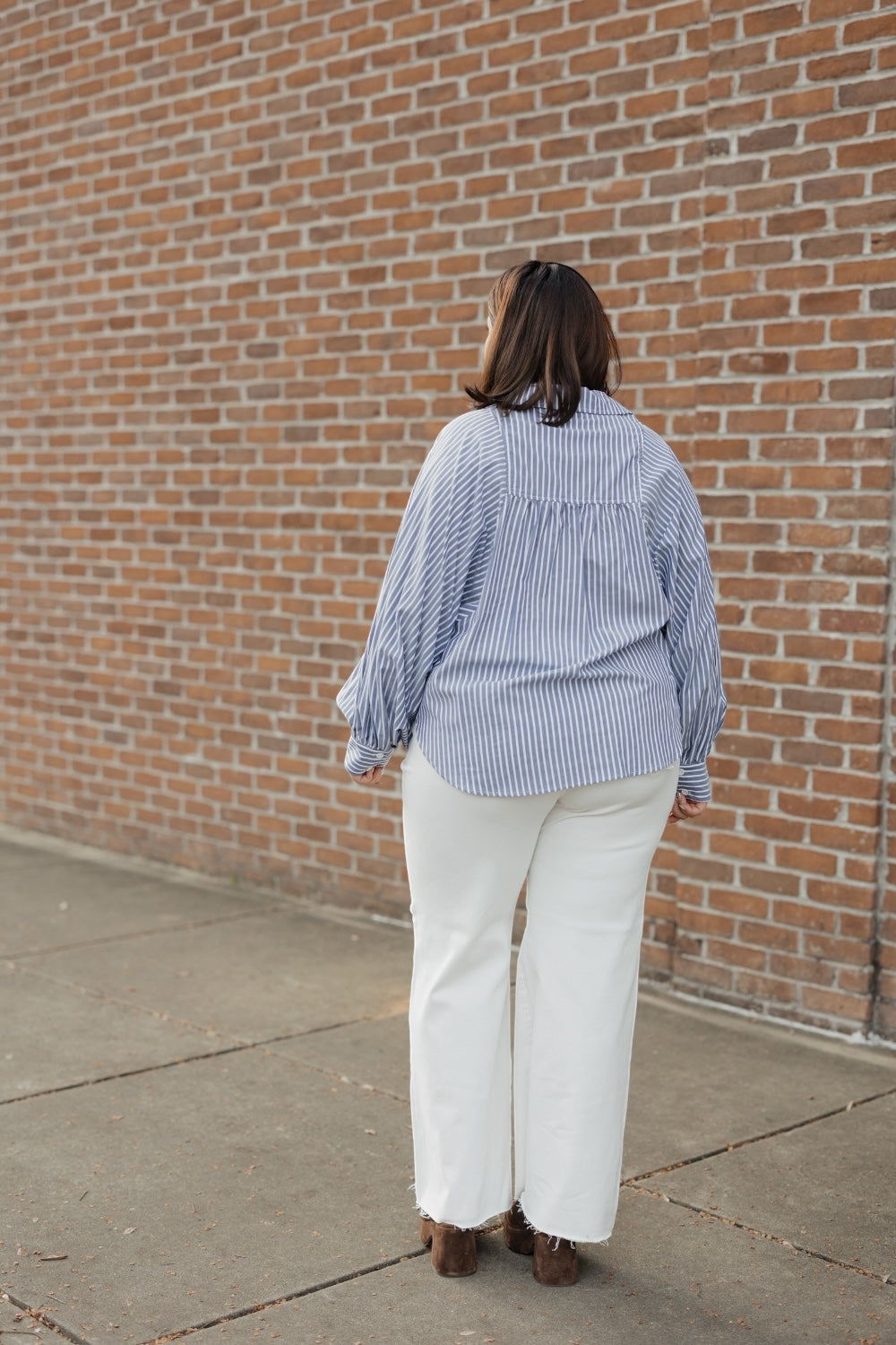 Brooks Navy Pinstripe Button Up (S-3XL)