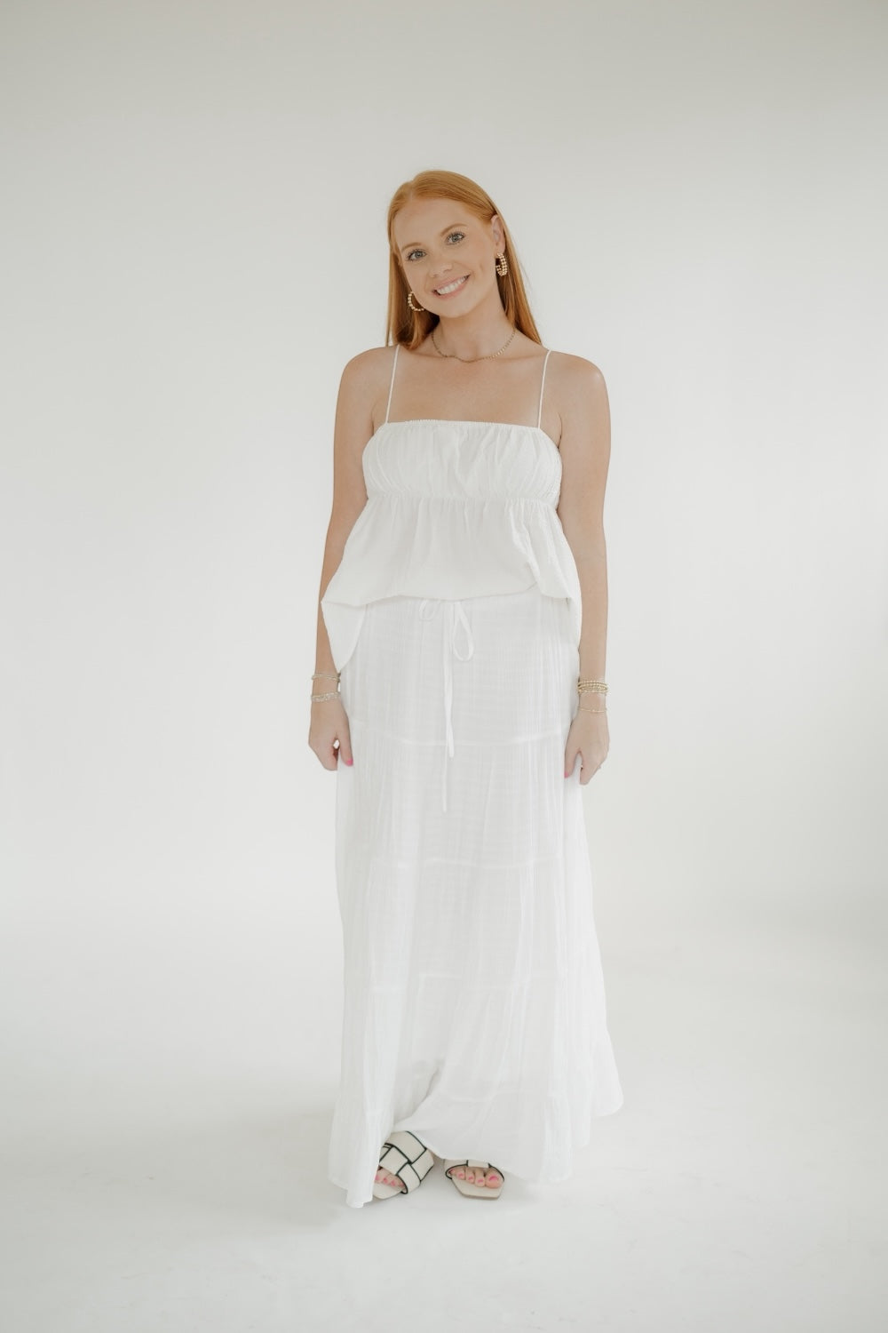 Imogen Ivory Tiered Maxi Skirt