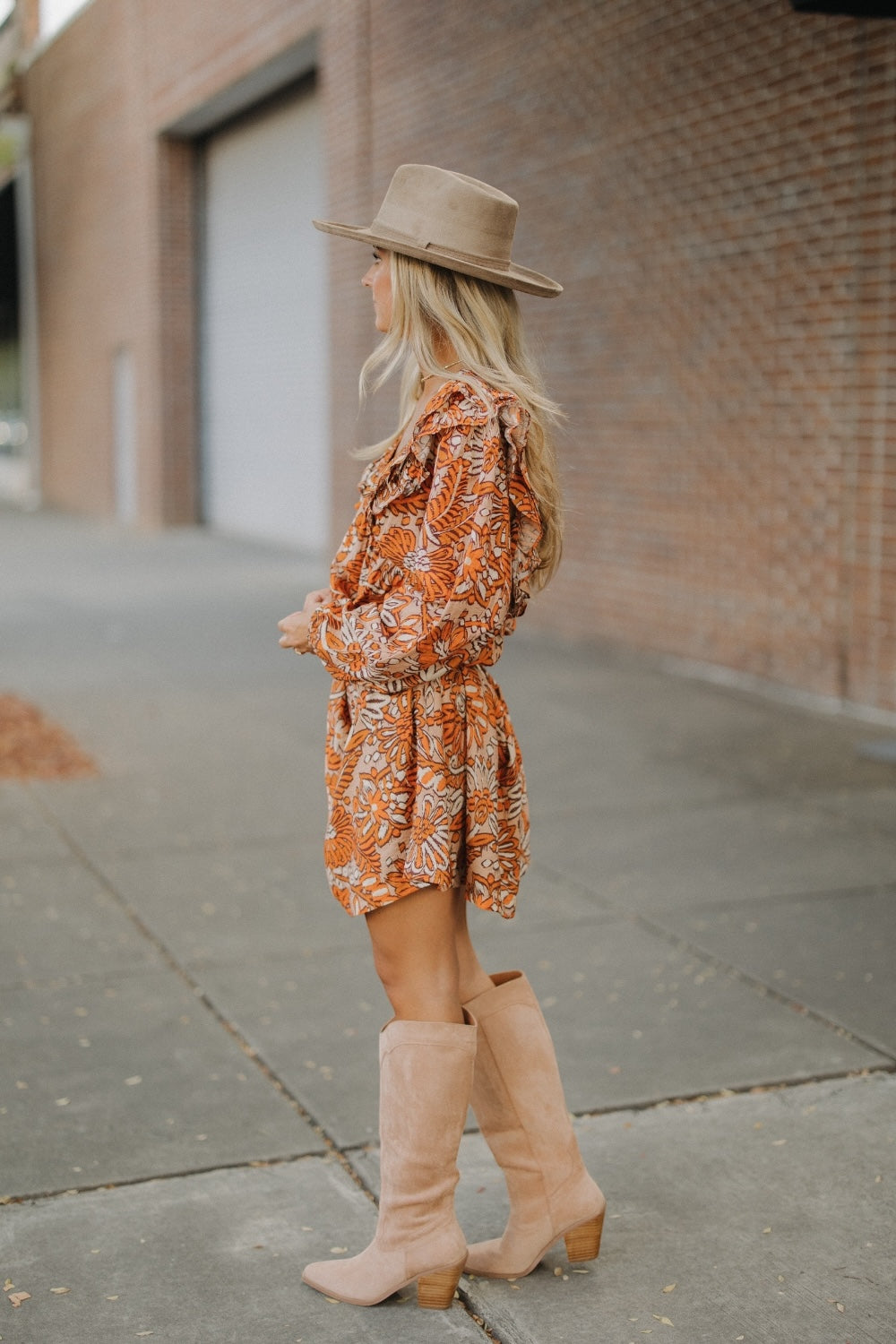 Sadie Salmon Printed Dress (S-3XL)