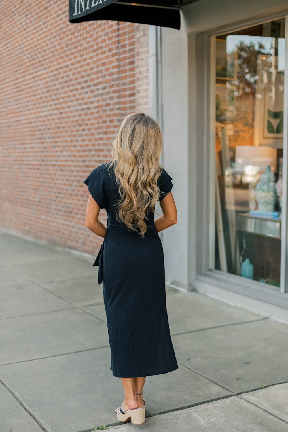Terrie Black Crewneck Tee Midi Dress
