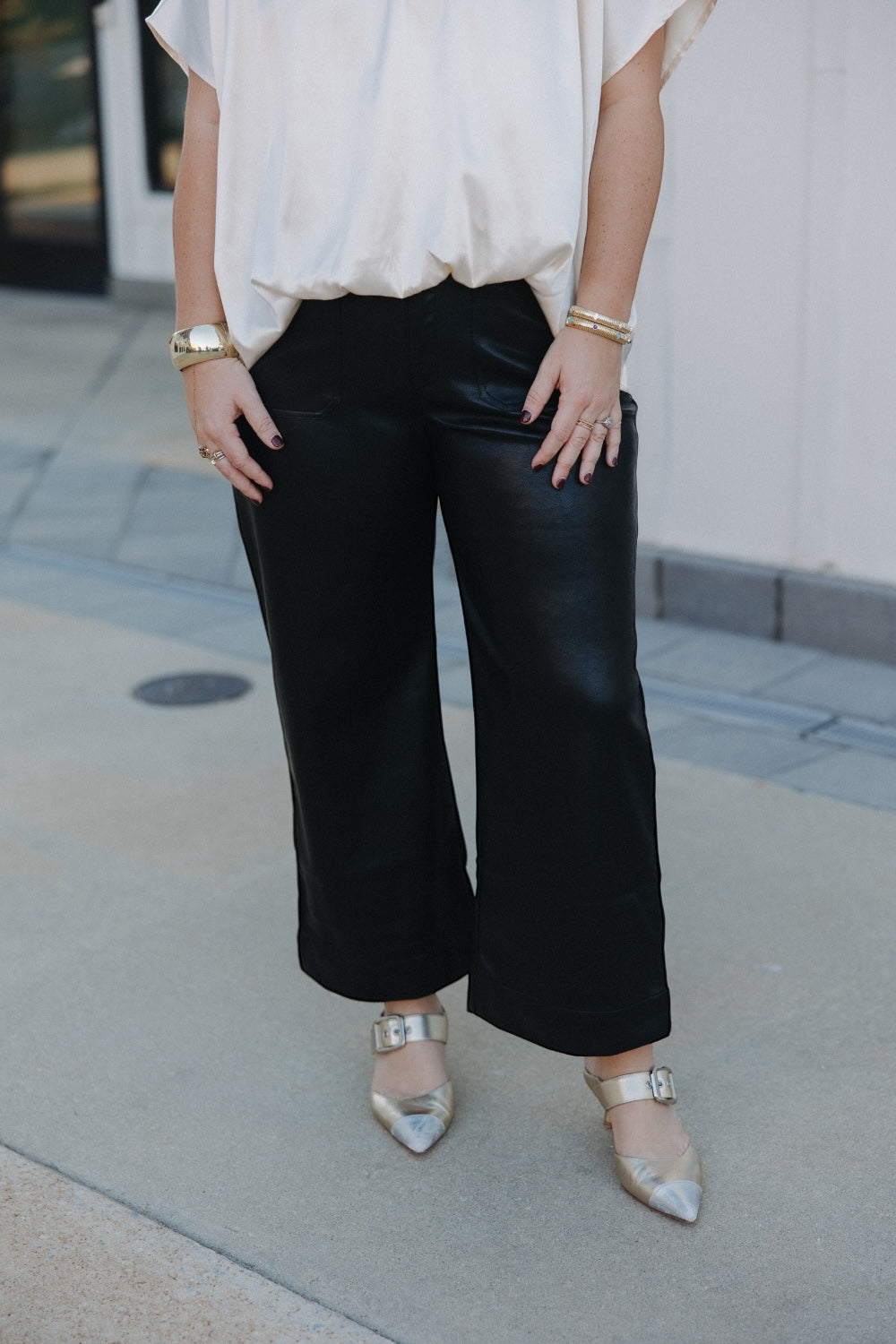Lennon Black Wide Leg Leather Pants (XS-3XL)