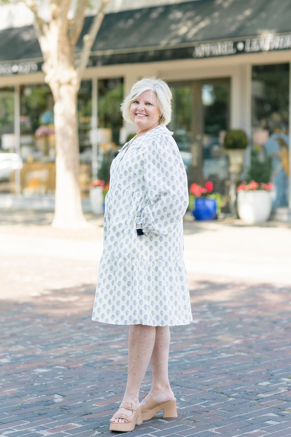Cindy Floral Collar Midi Dress (S-3XL)