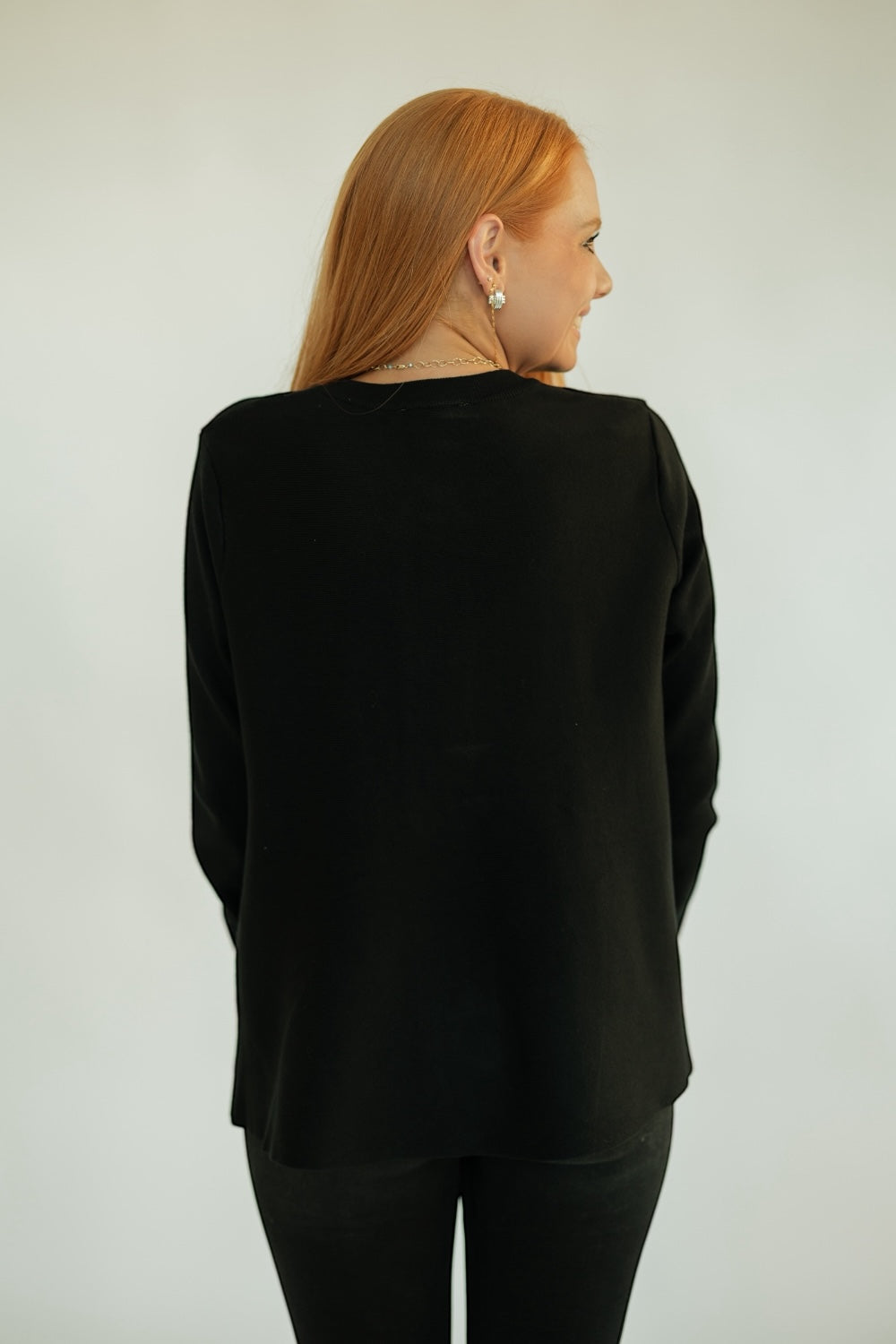 Black Flared Knit Cardigan (S-XL)