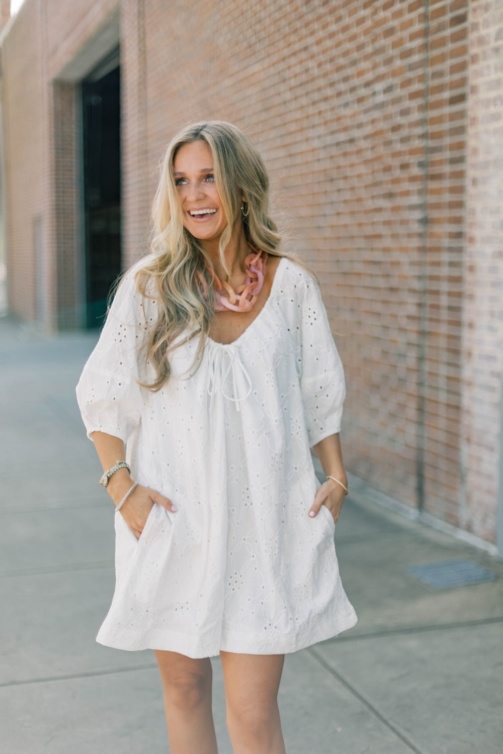 Edie White Eyelet Billowy Romper