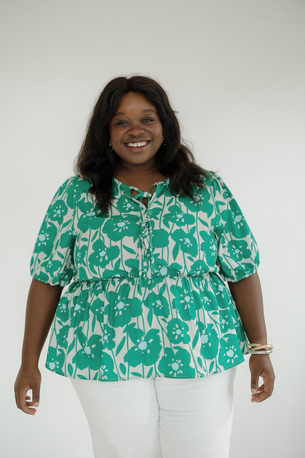 Sara Floral Peplum Top (S-3XL)