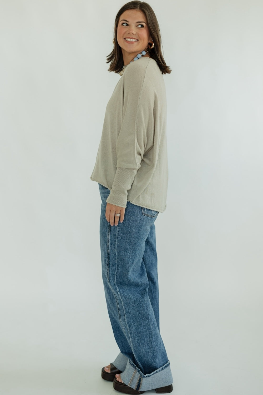 Cassie Boat Neck Dolman Sleeve Sweater