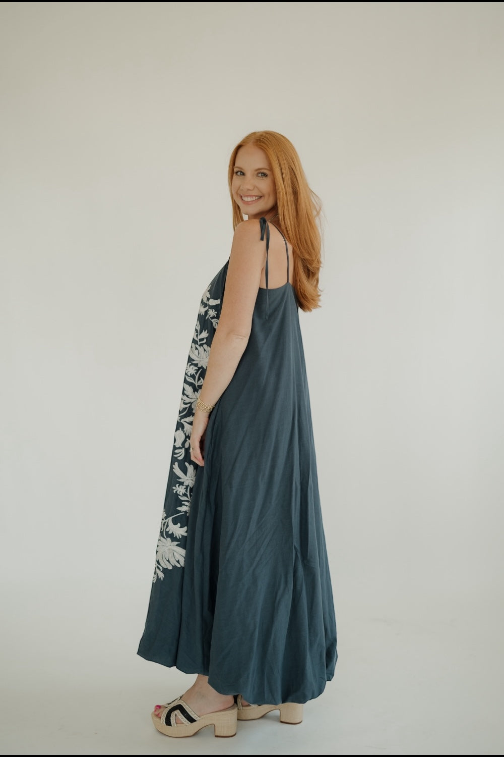 Emilie Embroidered Bubble Hem Maxi Dress (S-3XL)