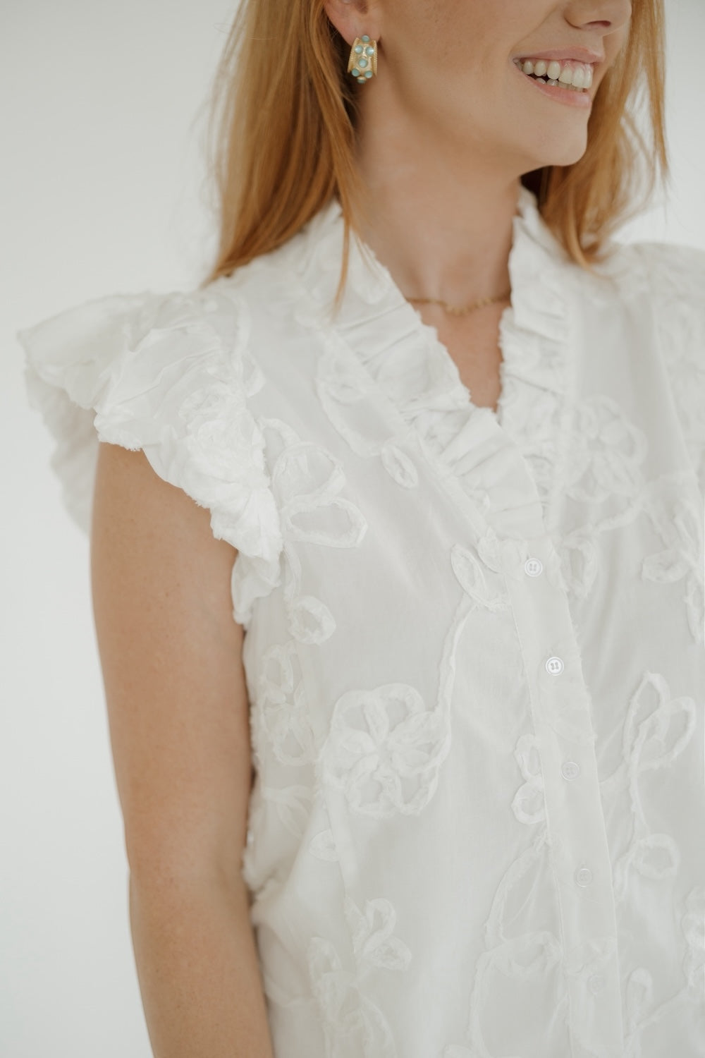 Wendy Ruffle Collar Top (S-2XL)