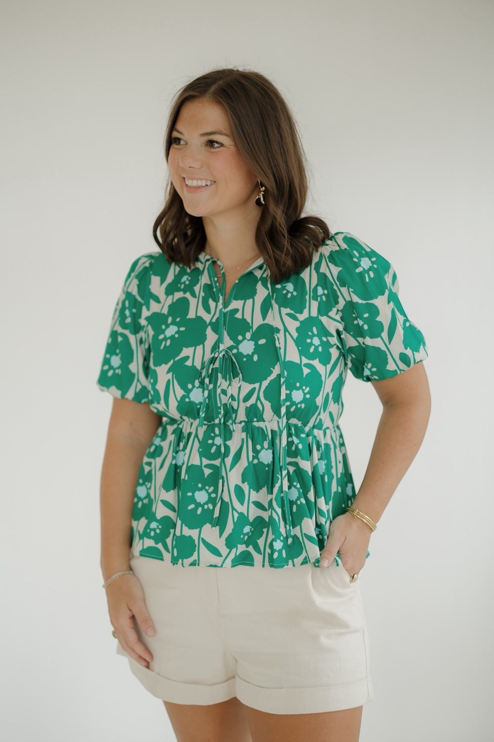 Sara Floral Peplum Top (S-3XL)