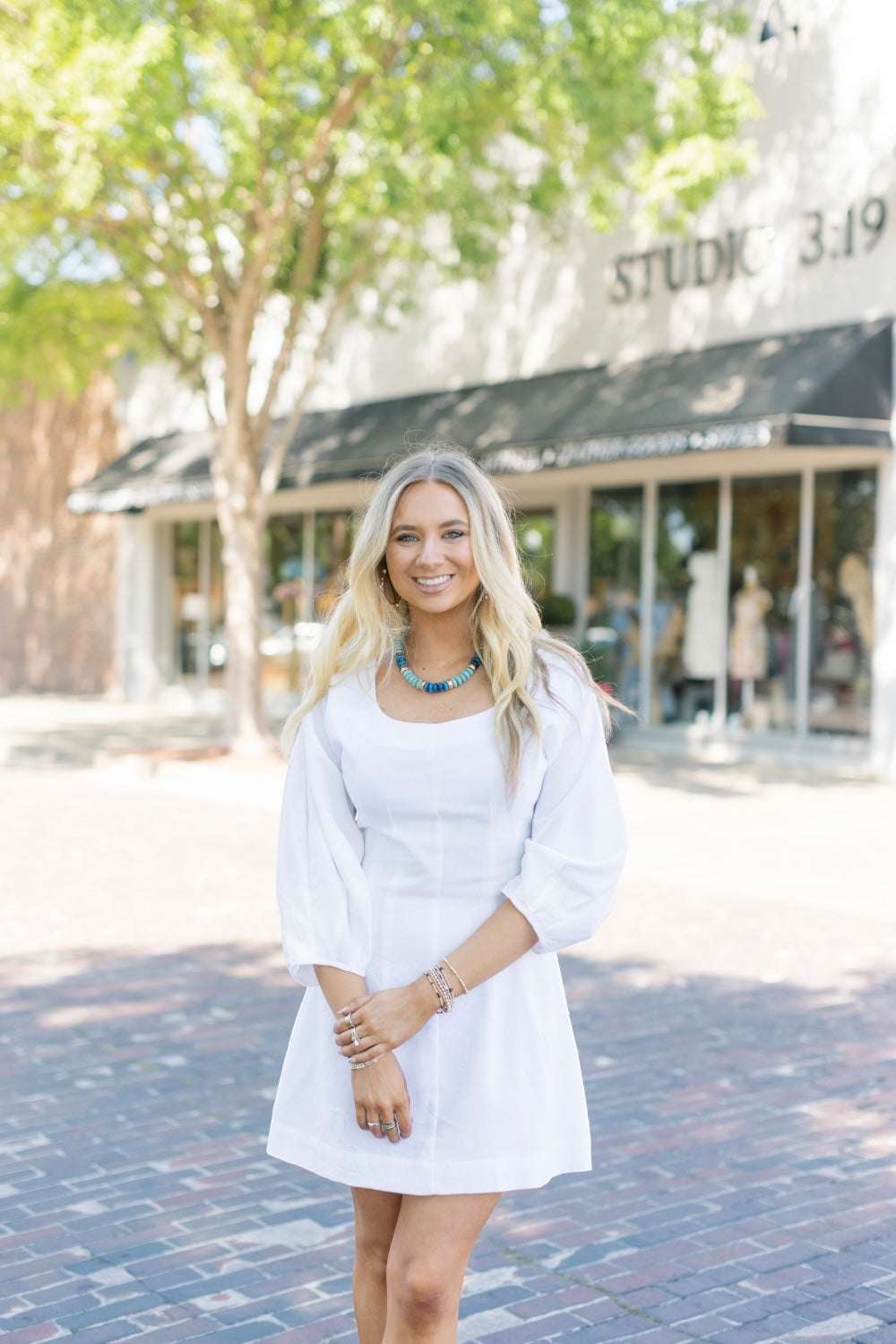 Linley White Linen Midi Dress