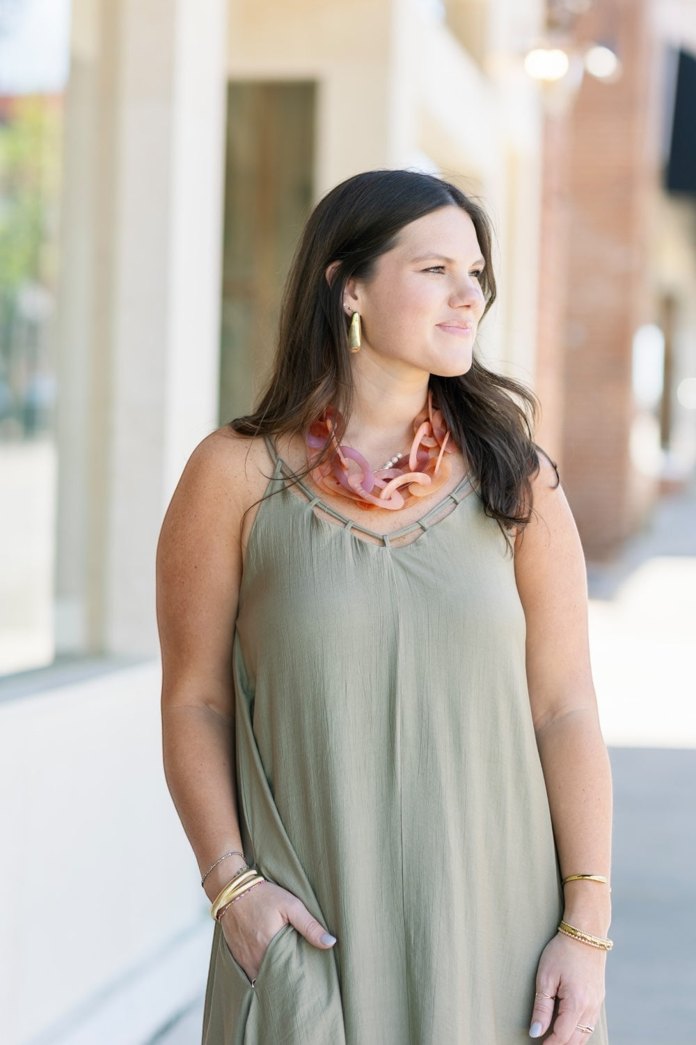 Tanya Taupe Textured Woven Maxi Dress