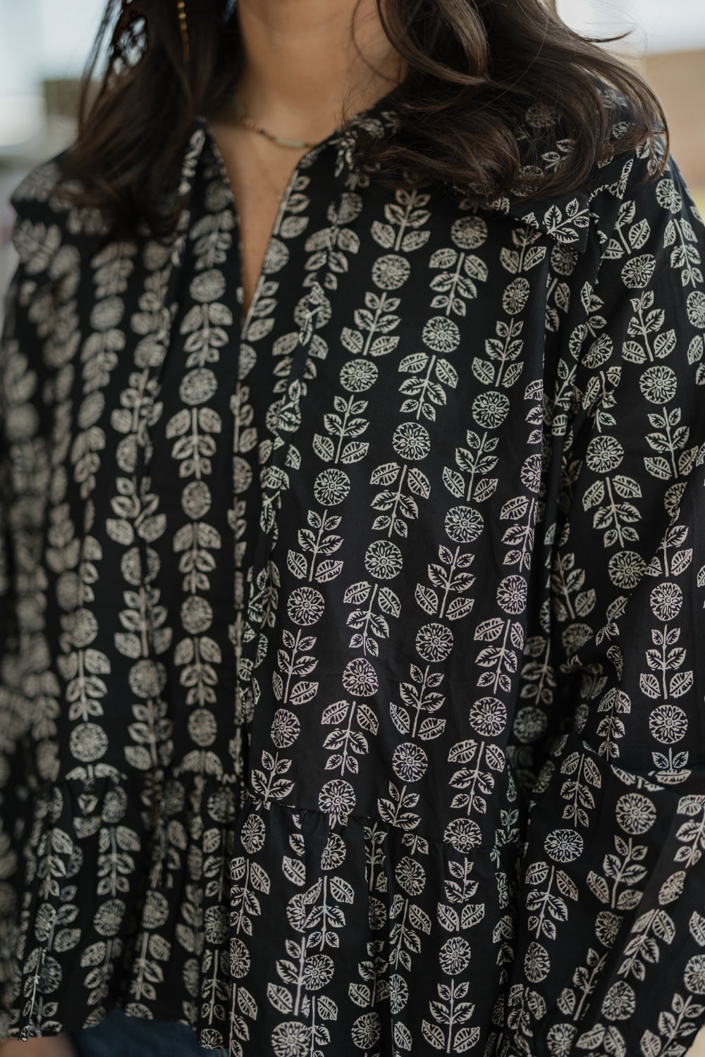 Banks Oversized Collar Peplum Hem Blouse