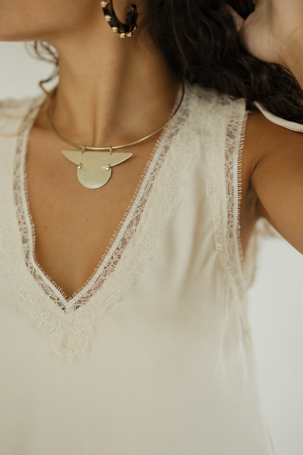 Cream Satin Lace Cami (XS-XL)