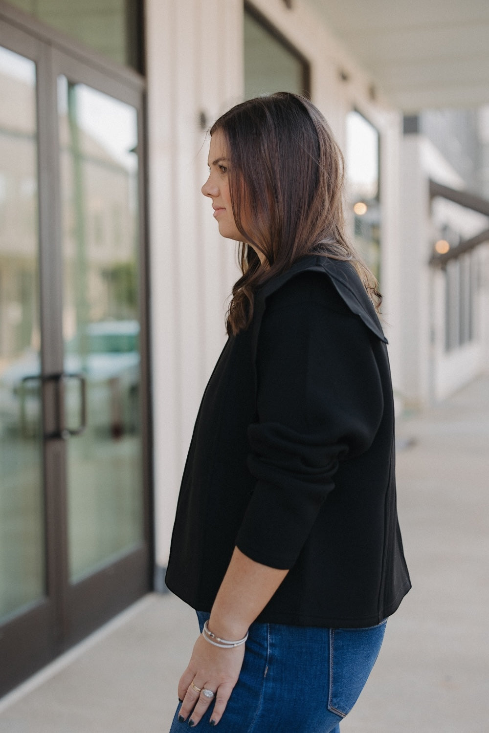 Black Wave Detail Sweatshirt