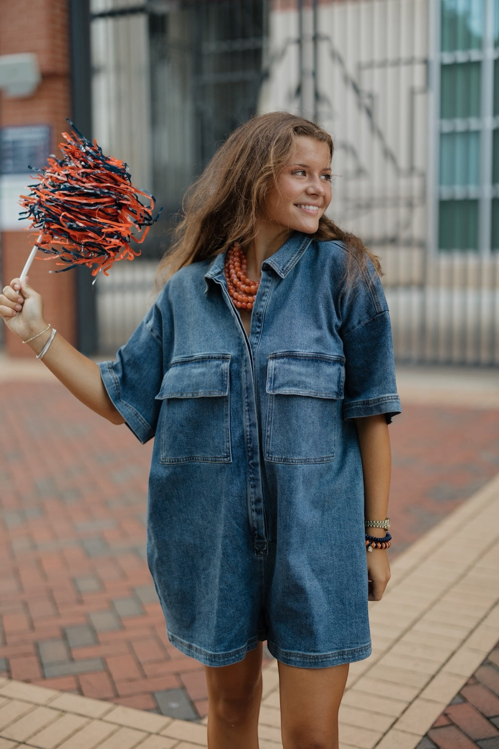 Medium Wash Oversize Romper